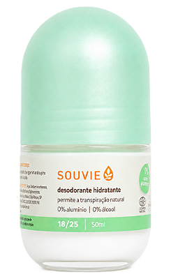 Souvie 18-25 Desodorante Natural Orgânico Hidratante Roll-on 50ml