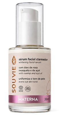 Souvie Materna Sérum Facial Clareador Orgânico com Rosa Mosqueta 30ml