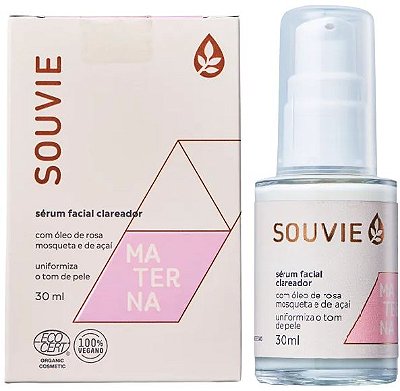 Souvie Materna Sérum Facial Clareador Orgânico com Rosa Mosqueta 30ml