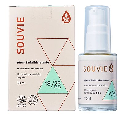 Souvie 18-25 Sérum Facial Hidratante Orgânico com Extrato de Melissa 30ml