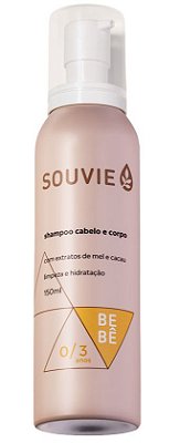 Souvie Bebê Shampoo Cabelo e Corpo Orgânico com Mel e Cacau 150ml