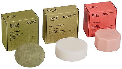 BOB Trio Cabelos Oleosos - Shampoo Purificante + Condicionador Hidratação Suave + Máscara Hidratação