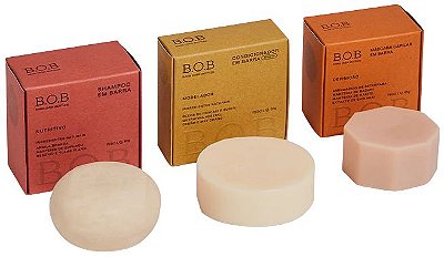 BOB Trio Cachos Nutrição - Shampoo Nutritivo + Condicionador Modelador + Máscara Definição