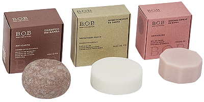 BOB Trio Anticaspa - Shampoo Anticaspa + Condicionador Suave + Máscara Hidratação