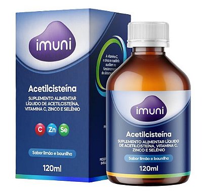 Imuni Acetilcisteína - Xarope com Vitamina C, Zinco e Selênio 120ml