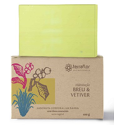 Terra Flor Sabonete Corporal Hidratação Breu e Vetiver 100g