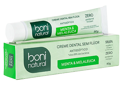 Boni Natural Creme Dental Menta e Melaleuca Antisséptico 90g