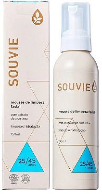 Souvie 25-45 Mousse de Limpeza Facial Orgânico com Aloe Vera 150ml
