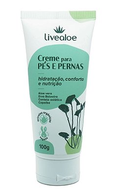 Livealoe Creme Para Pés e Pernas com Aloe Vera e Erva Baleeira 100g