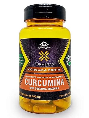 Kampo de Ervas Turmerax Cúrcuma Forte com Curcumina Orgânica (600mg) - 60 Cápsulas Veganas