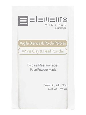 Elemento Mineral Argila Branca e Pó de Pérolas Máscara Facial 30g