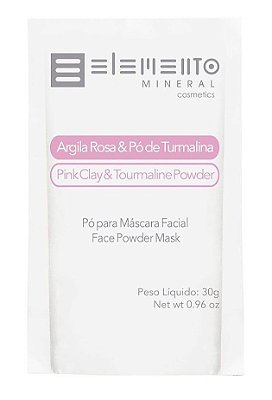 Elemento Mineral Argila Rosa e Pó de Turmalina Máscara Facial 30g