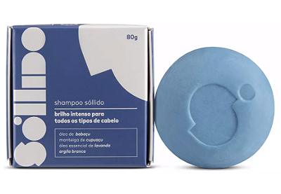 Sóllido Shampoo em Barra Brilho Intenso Para Todos os Tipos de Cabelo 80g