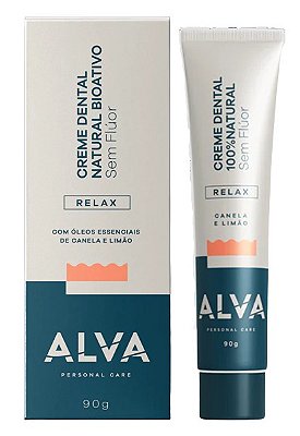 Alva Creme Dental Natural Bioativo Sem Flúor Relax 90g