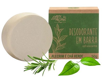 Arte dos Aromas Desodorante em Barra Refrescante Alecrim e Chá Verde 50g