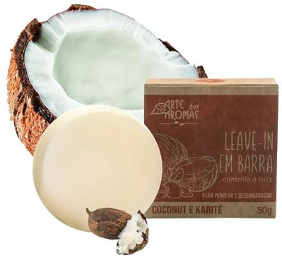 Arte dos Aromas Leave-in em Barra com Coconut e Karité 50g