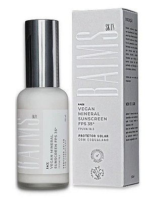 Baims Protetor Solar Facial - Vegan Mineral Sunscreen FPS 35 UVA/UVB 50ml