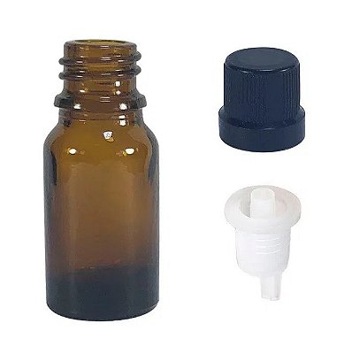 Frasco de Vidro Âmbar 15ml com Gotejador 1un