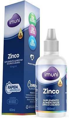Imuni Zinco 10mg - Suplemento Alimentar em Gotas 60ml