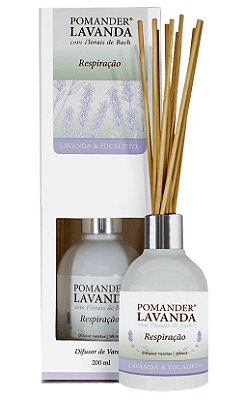 Pomander Lavanda Respiração com Eucalipto Difusor Varetas 200ml