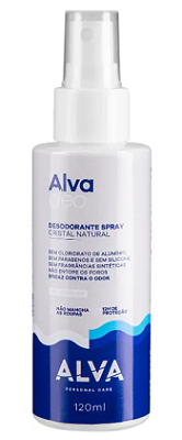Alva Desodorante Spray Cristal Natural Sem Perfume 120ml