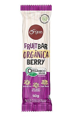 Organ Fruitbar - Barra de Frutas Orgânica Sabor Berry 40g