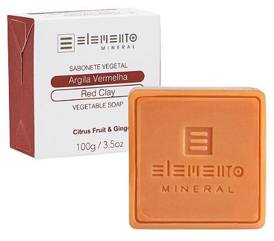 Elemento Mineral Sabonete Vegetal Argila Vermelha 100g