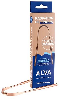 Alva Raspador de Língua - Higienizador Lingual de Cobre