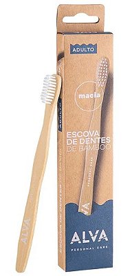 Alva Escova de Dentes de Bamboo Adulto Cerdas Macias 1un