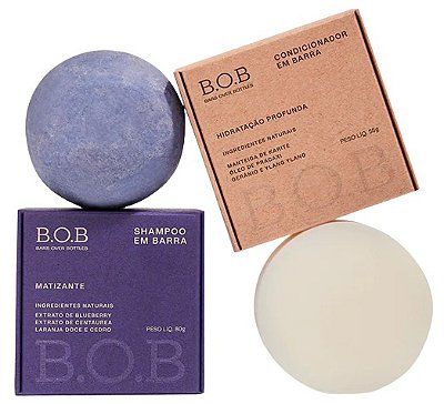 BOB Dupla Loiros Saudáveis - Shampoo Matizante + Condicionador Hidratação Profunda