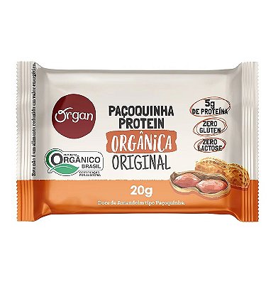 Organ Paçoquinha Protein Orgânica Original 20g
