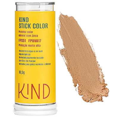 Kind Stick Color Protetor Solar Mineral com Zinco FPS 51 - Cor K60 16,5g