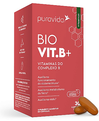 Puravida Bio Vit. B+ Vitaminas do Complexo B em Cápsulas Vegetais - 30 caps
