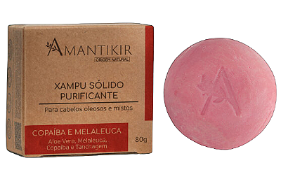 Amantikir Xampu Sólido Purificante Copaíba e Melaleuca 80g