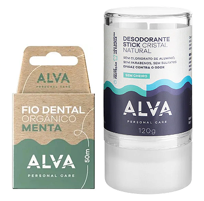 Alva KIT Desodorante Stick Cristal + Fio Dental