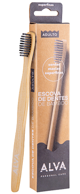 Alva Escova de Dentes de Bamboo Adulto Cerdas Macias SUPERFINAS 1un