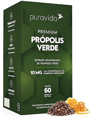 Puravida Própolis Verde Premium - Suplemento em Cápsulas - 60 caps