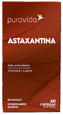 Puravida Astaxantina com Óleo de Coco e Luteína - Suplemento em Cápsulas - 60 caps