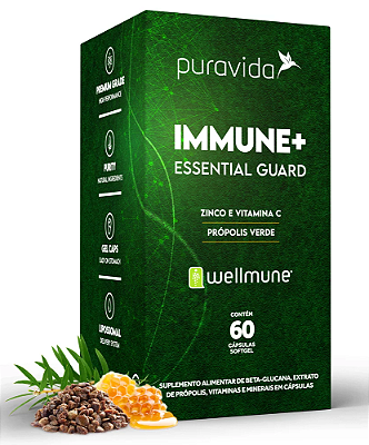 Puravida Immune+ Essential Guard - Suplemento em Cápsulas - 60 caps