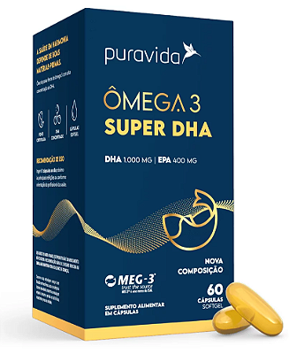 Puravida Ômega 3 Super DHA - Suplemento em Cápsulas - 60 caps