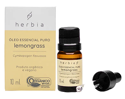 Herbia Óleo Essencial de Lemongrass / Capim Limão Orgânico 10ml