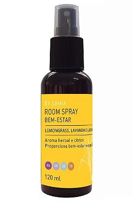 By Samia Bem-Estar Room Spray com Lemongrass, Lavanda e Laranja 120ml