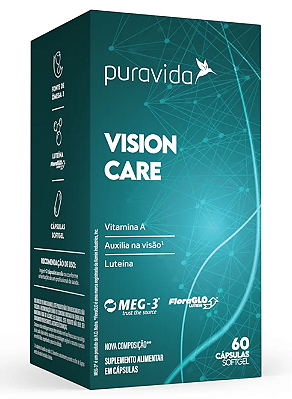 Puravida Vision Care em Cápsulas - Ômega 3, Vitamina A e Luteína - 60 caps