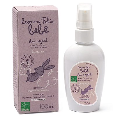 Reserva Folio Bebê Óleo Vegetal Após Banho ou Para Massagem Lavanda 100ml