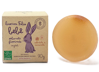 Reserva Folio Bebê Sabonete Glicerinado Vegetal Calêndula e Camomila 90g