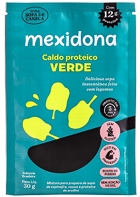 Mexidona Caldo Proteico Verde - Sopa de Caneca 30g