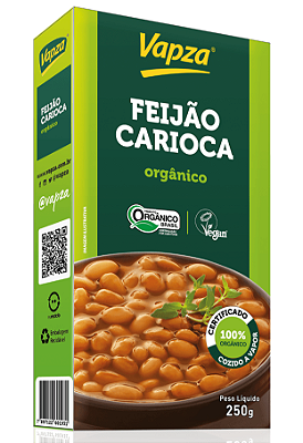 Vapza Feijão Carioca Orgânico Cozido no Vapor 250g