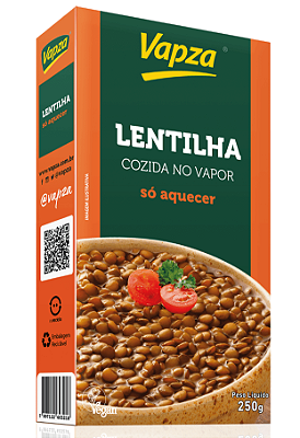 Vapza Lentilha Cozida no Vapor - Só Aquecer 250g