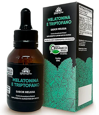 Kampo de Ervas Melatonina e Triptofano - Suplemento em Gotas Orgânico Sabor Melissa 60ml