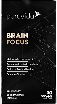 Puravida Brain Focus - Suplemento em Cápsulas - 30 caps
